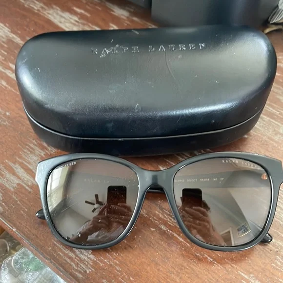 Ralph Lauren black polarized sunglasses with case Ralph Lauren RA5228 Women sunglasses with case- pre owned | eBay main image 3